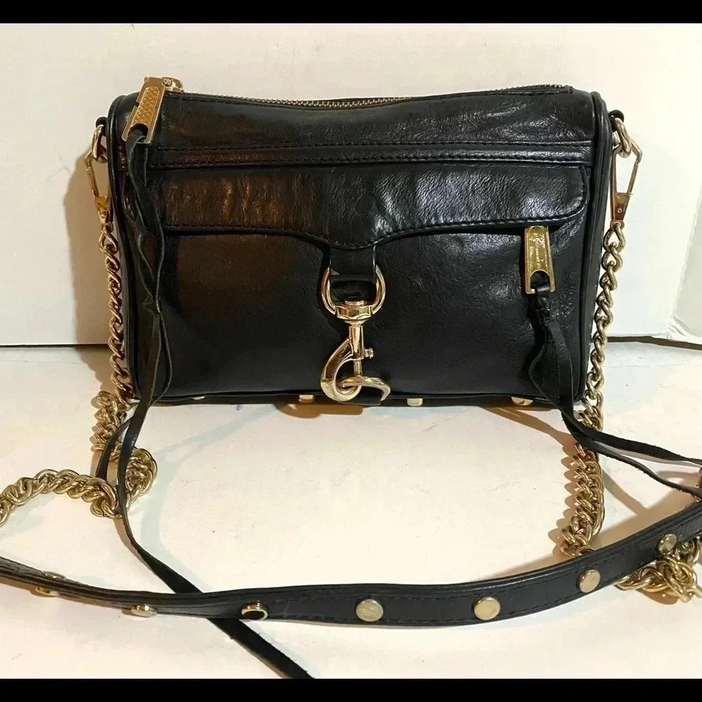 Rebecca Minkoff black leather crossbody handbag